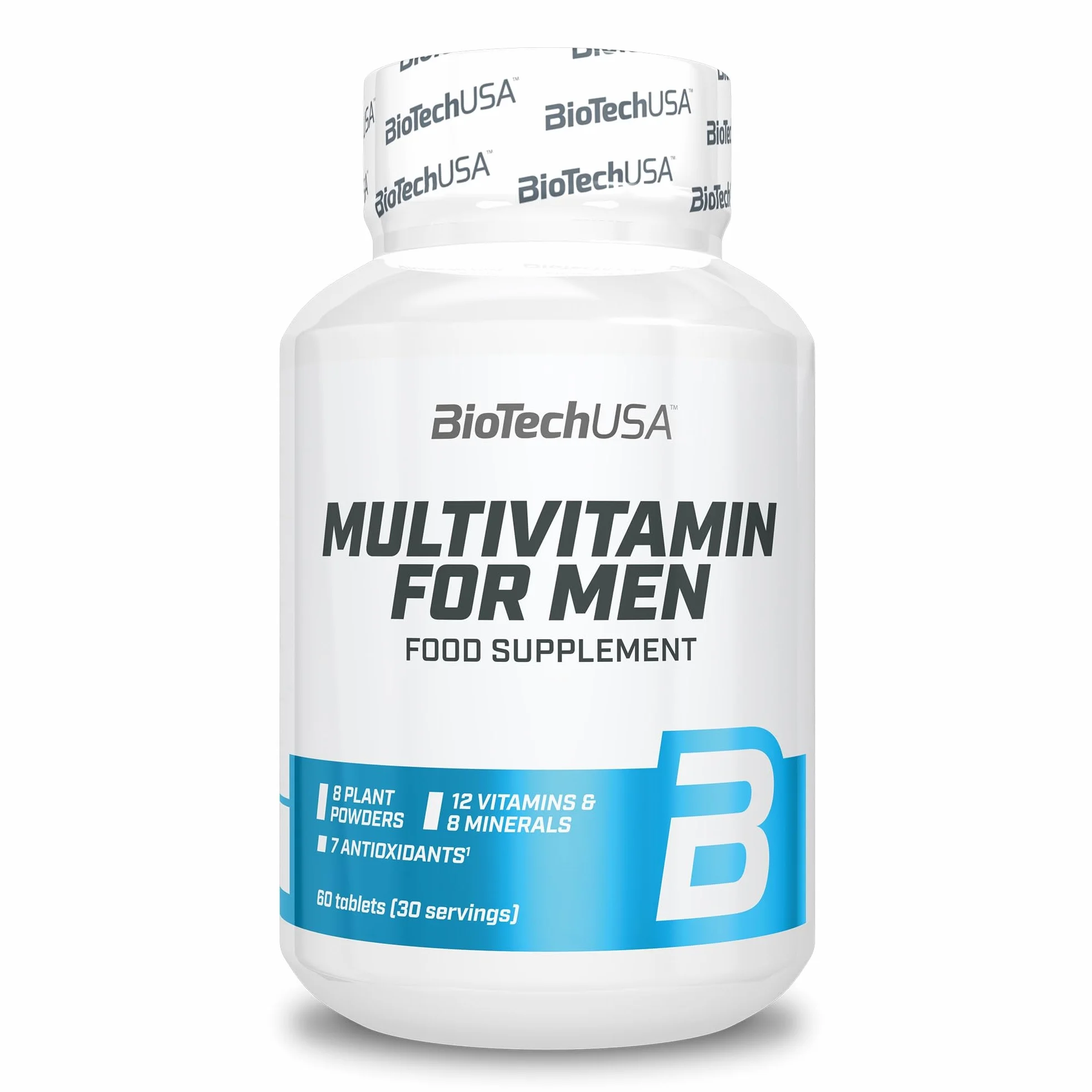 BioTechUSA Multivitamin For Men - Supporto completo per uomini attivi | 38 sostanze attive | Supporto energetico, immunitario e muscolare | Difesa antiossidante, 60 compresse