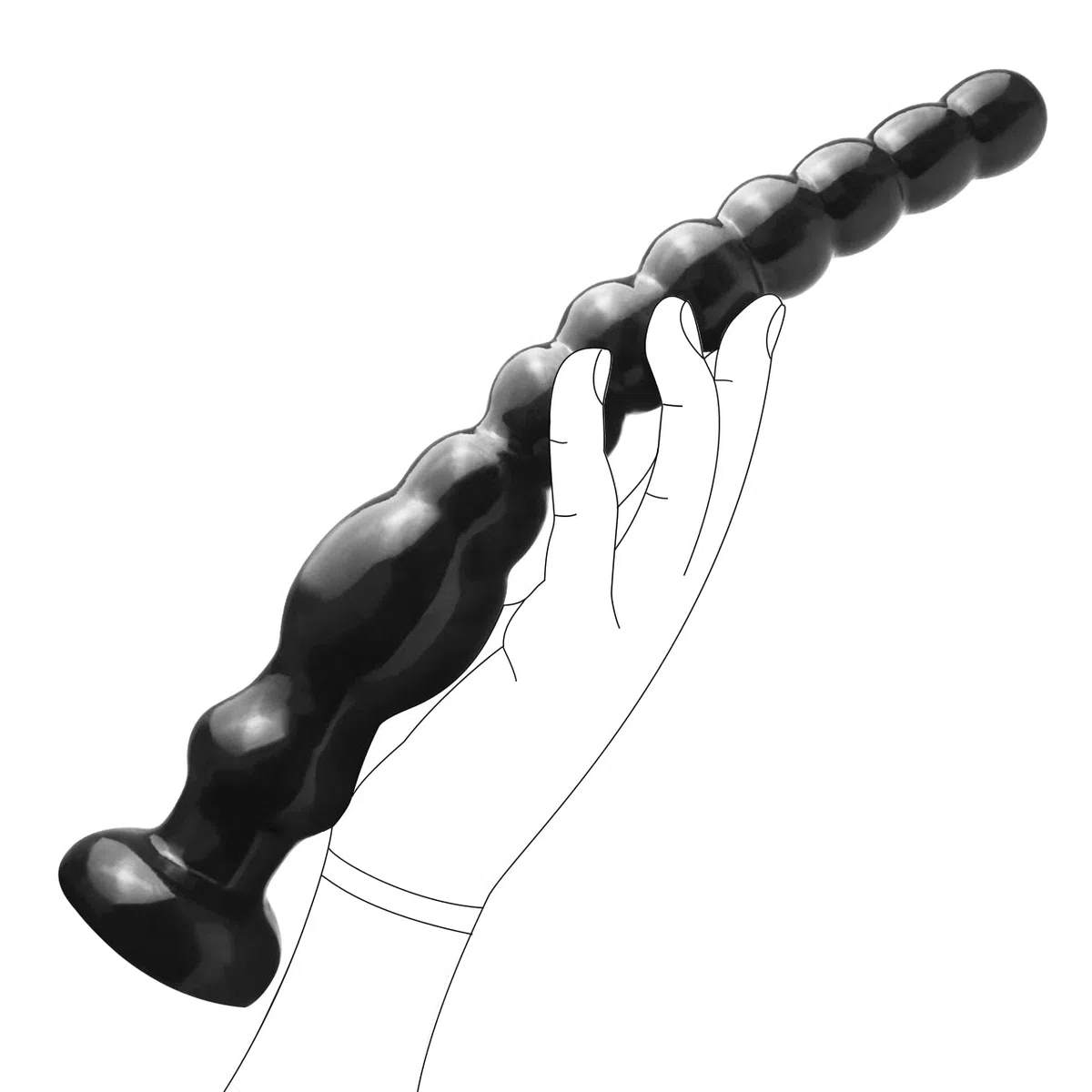 Perline anali flessibili FAAK da 12 pollici con ventosa,Più sono,meglio è,10 palline butt plug dildo,Dildo con perline extra-lungo per un piacere anale profondo