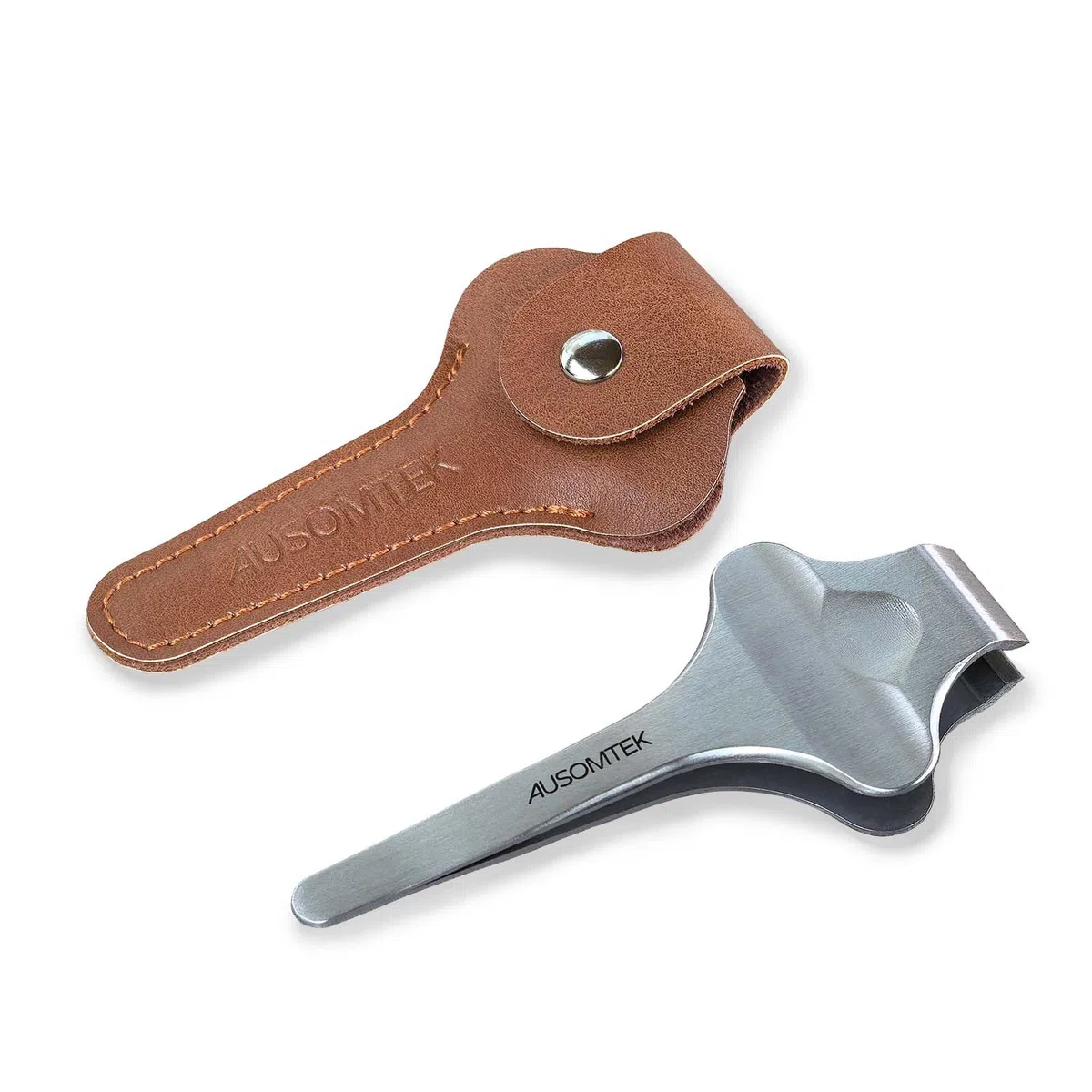 AUSOMTEK Pinzette per barba a farfalla, pinzette per la rimozione dei capelli, pinzette per la rimozione dei peli fini, strumento per sopracciglia, in acciaio inossidabile, punte larghe 20 mm, slot