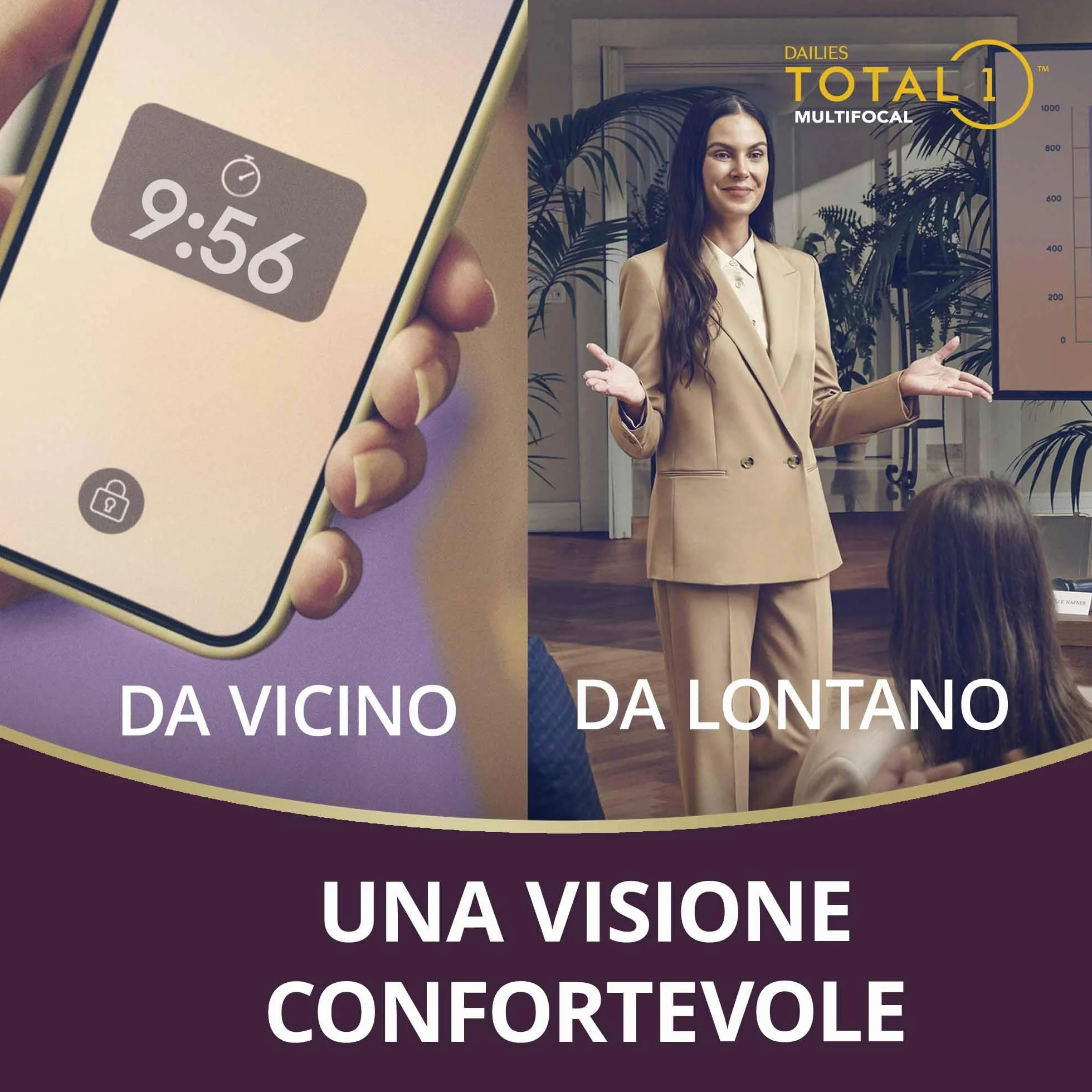 Dailies Total 1 Multifocal lenti a contatto giornaliere | 30 lenti | BC 8.5 mm | DIA 14.1 mm | ADD LOW | +01.50 diottrie
