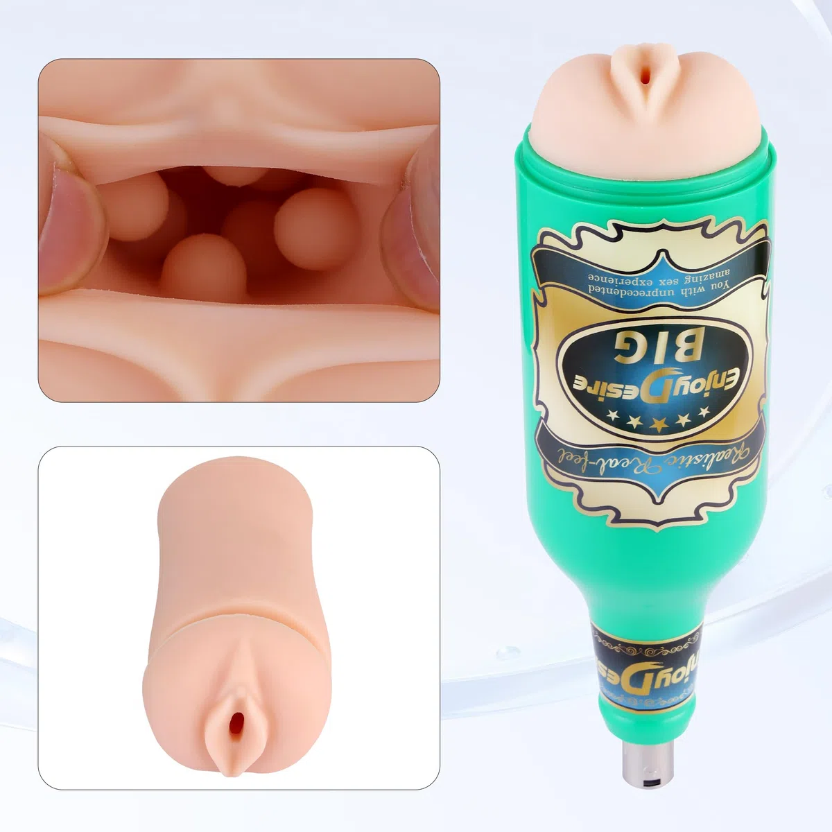 Coppa per masturbazione ingrandita per macchina del sesso - Compatibile con 3 connettori XLR, manicotto ad alta stimolazione per uomo, materiale TPE morbido, facile da pulire e riutilizzabile, piacere
