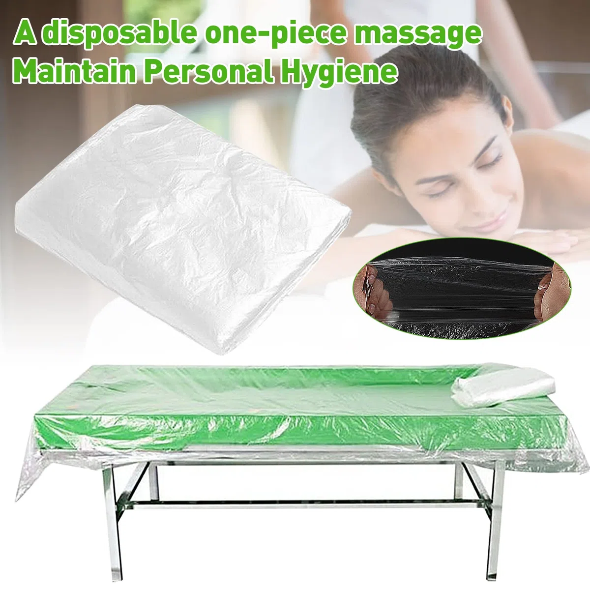 100 lenzuoli in plastica usa e getta per lettini massaggianti, trasparenti, impermeabili, resistenti all'olio, per massaggi usa e getta (100 x 200 cm, 100 pezzi)