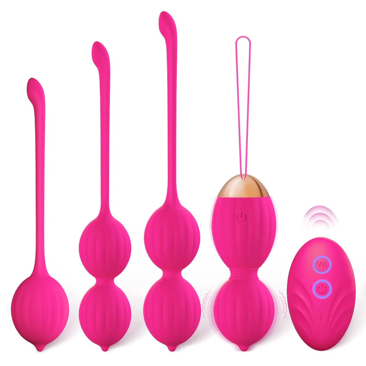 FIDECH - Set di 5 sfere dell'amore senza fili, con telecomando, per allenare la muscolatura vaginale, per coppie