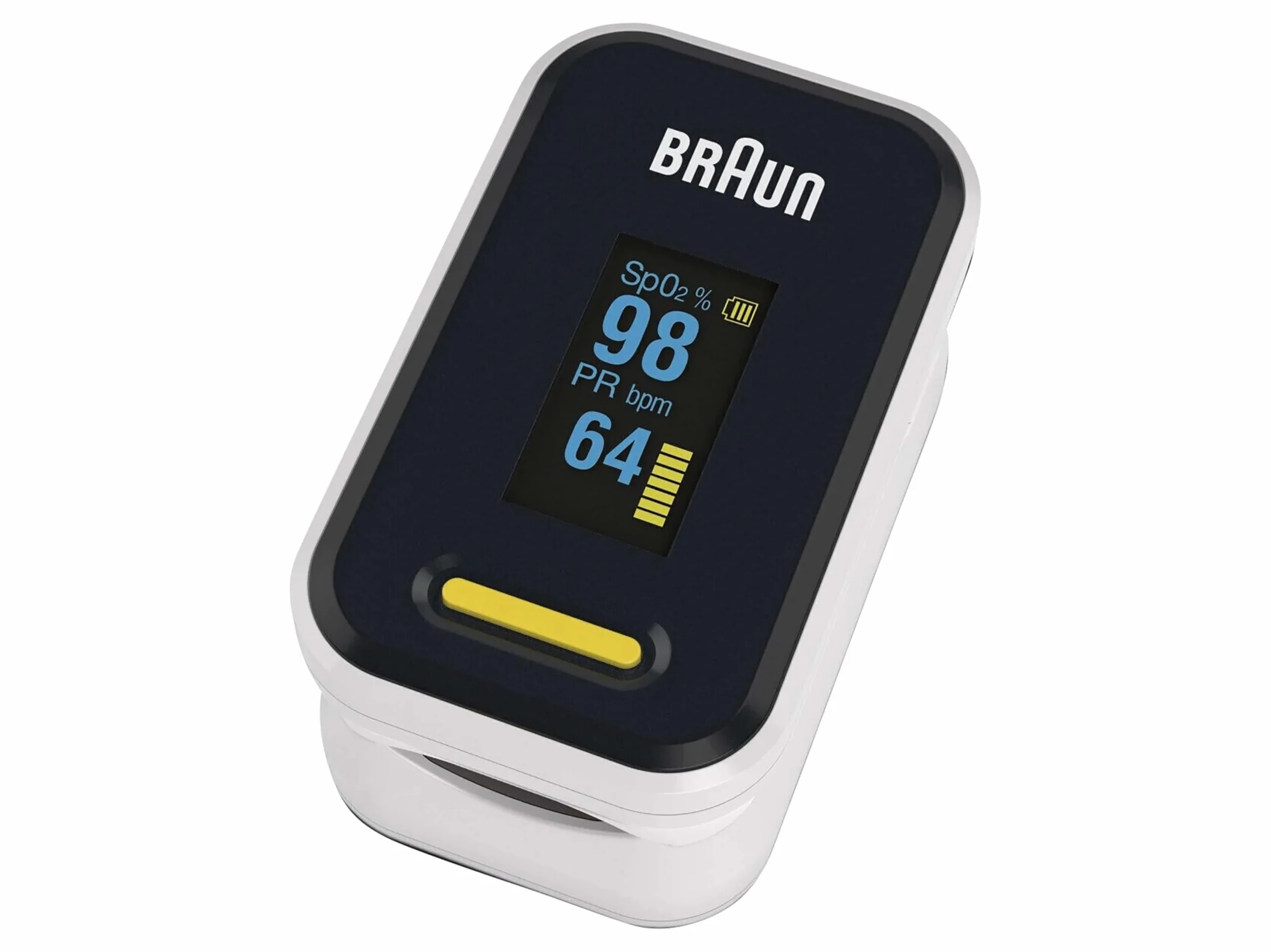 Braun Pulsossimetro 1, Monitor accurato per ossigeno nel sangue da dito, Clinicamente validato, Per chi soffre di BPCO, polmonite e apnea notturna, Ottimo per gli atleti, YK-81CEU