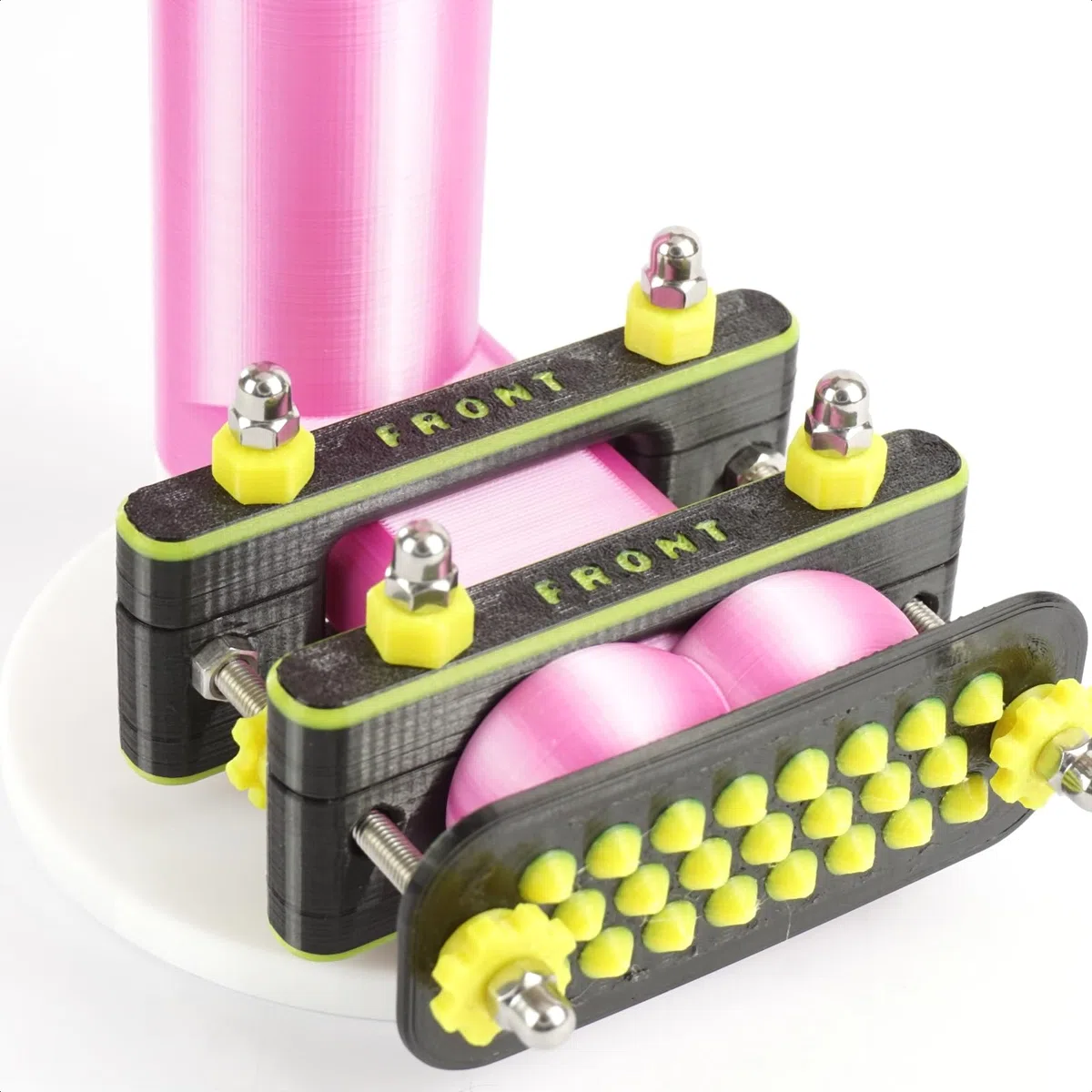 STRETCH-GRIP CBT BDSM morsetto per testicoli e dispositivo di trazione con sospensione pesi – sistema modulare nero-giallo di Nova Lux – giocattolo erotico maschile – prodotto nell’UE
