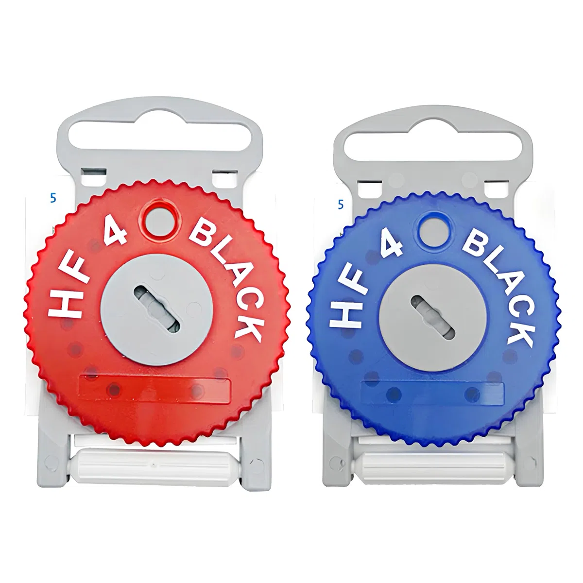 Confezione da 2 Filtri per apparecchi acustici HF4: rosso + blu. Protezione anticerume: blocca il cerume e protegge l'apparecchio acustico - Filtri anticerume neri HF4 (confezione Blu + Rosso)