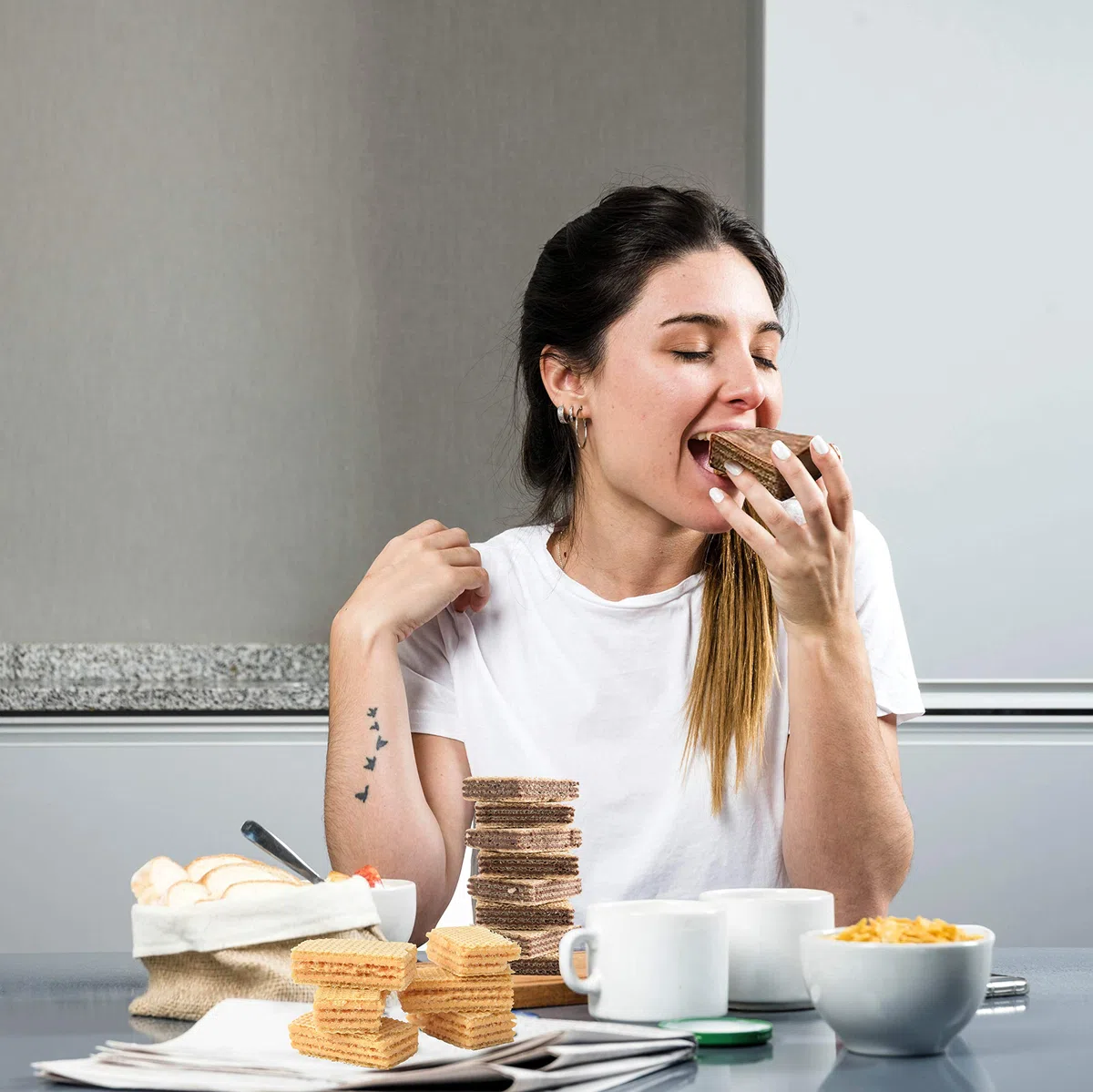 WAFER IPERPROTEICI Line@Diet FASE 1 | Wafer ad alto contenuto di PROTEINE | ottimi come snack DOLCE (10 VANIGLIA Linea doppi)