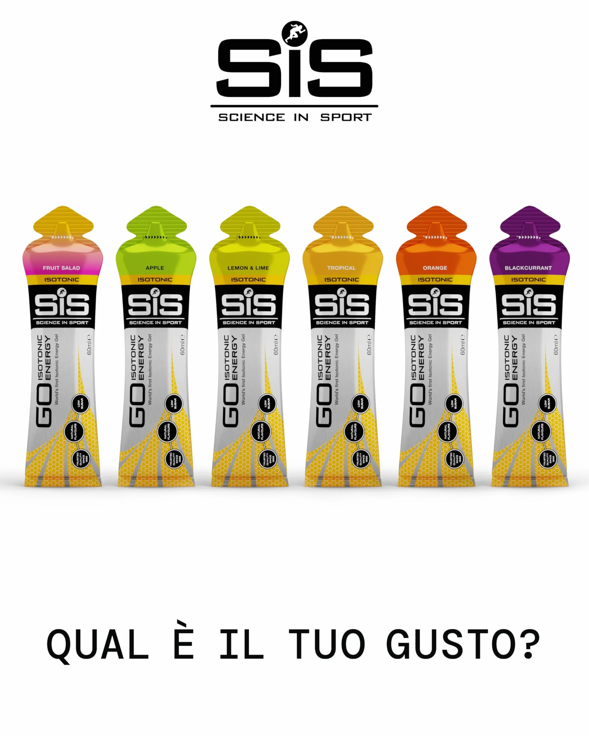 Science in Sport GO Energy Gel15 x 60ml Vegano -Gel energetico isotonic con 22g di carboidrati, Ottimo fornitore di energia, Alternativa ottimale alle bevande isotoniche