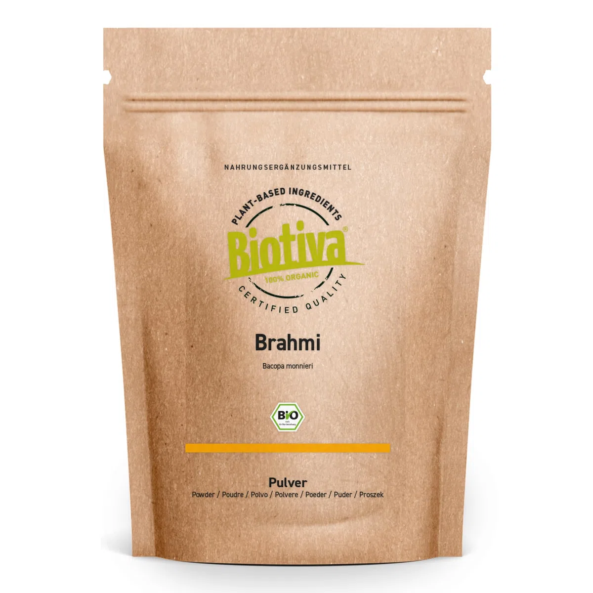 Brahmi in polvere Bio 500g | Bacopa monnieri | pianta della memoria | vegano | senza additivi | confezionato è controllato in Germania | Biotiva