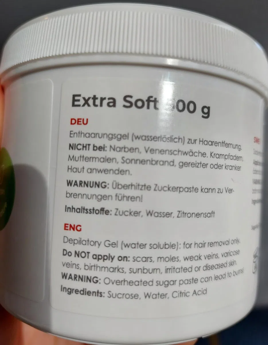 Sugaring Pasta di zucchero | 100% naturale vegano | depilazione delicata e indolore | 1 barattolo | pelle liscia fino a 4 settimane | per uomini e donne (500 g extra morbido)