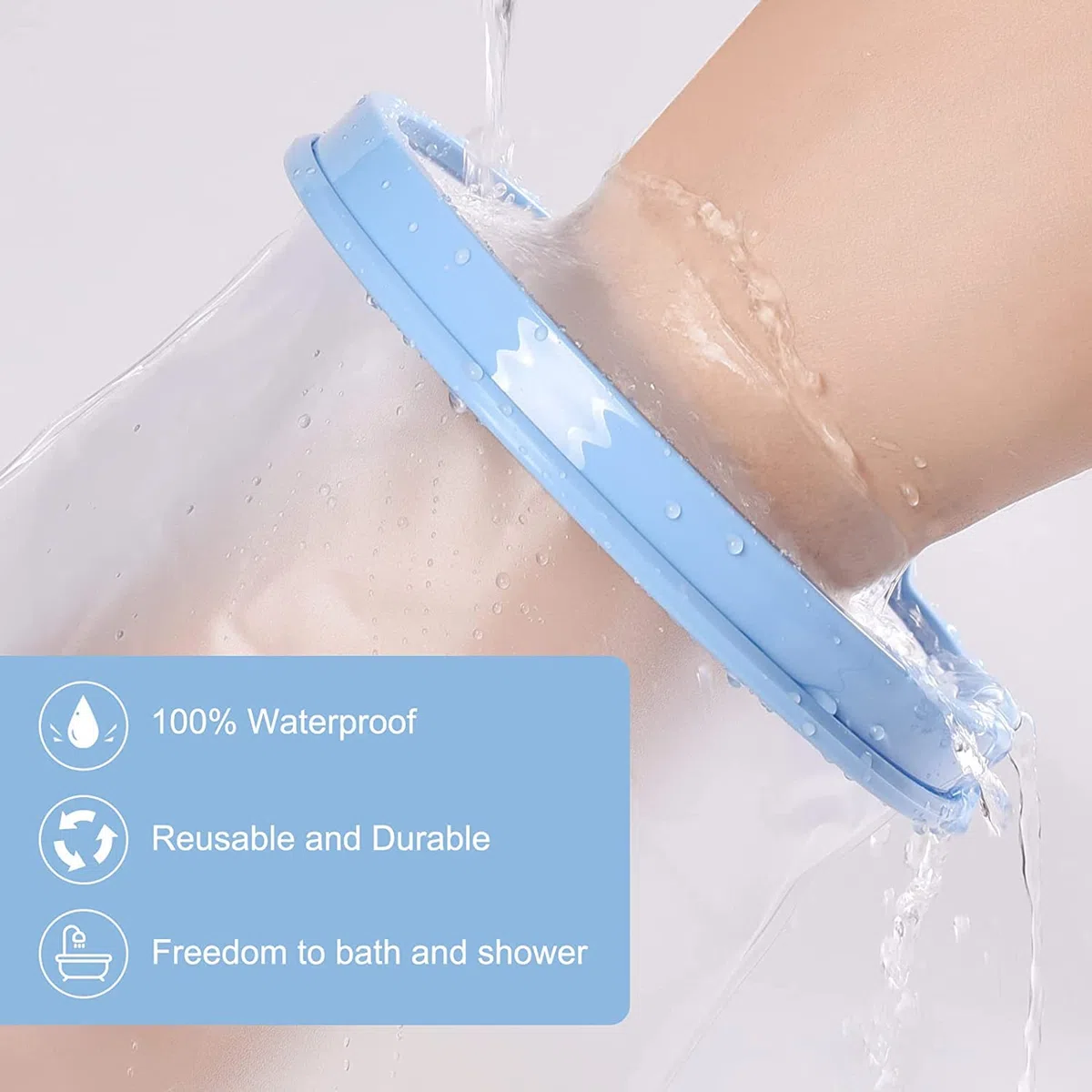 Fasola Protezione Gesso Gamba Antiscivolo, Coprigesso Gamba Impermeabile Adulto Per Coscia, Gamba, Ginocchio, Piede, Protezione Gesso Doccia Mantieni le Ferite e le Bende Asciutte