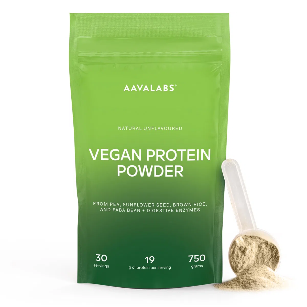 Proteine in Polvere Vegane Neutre 750g DIGEZYME® | 19g Proteine Vegetali da Riso, Pisello (Pea), Fava, Girasole, senza Lattosio, Zucchero, Edulcoranti, Glutine - 9 EEA e BCAA - Vegan Protein Powder