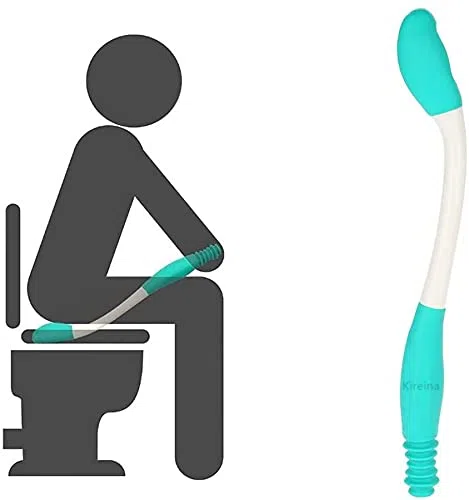 Ausili per la Pulizia della Toilette, Manico Lungo Self Wipe Bottom Wiper Strumento Assistenza per la Pulizia Del Bagno, Long Handle Tergicristallo Porta Carta Igienica Impugnatura Automatica