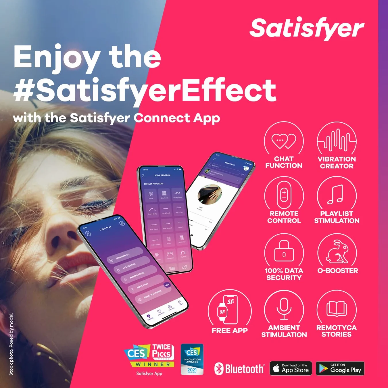 Satisfyer Love Triangle Connect App succhia Clitoride | Vibratore a Onde di Pressione con controllo tramite App | Sex Toy con Vibrazioni | Stimolatore e Sex Toys per Donne