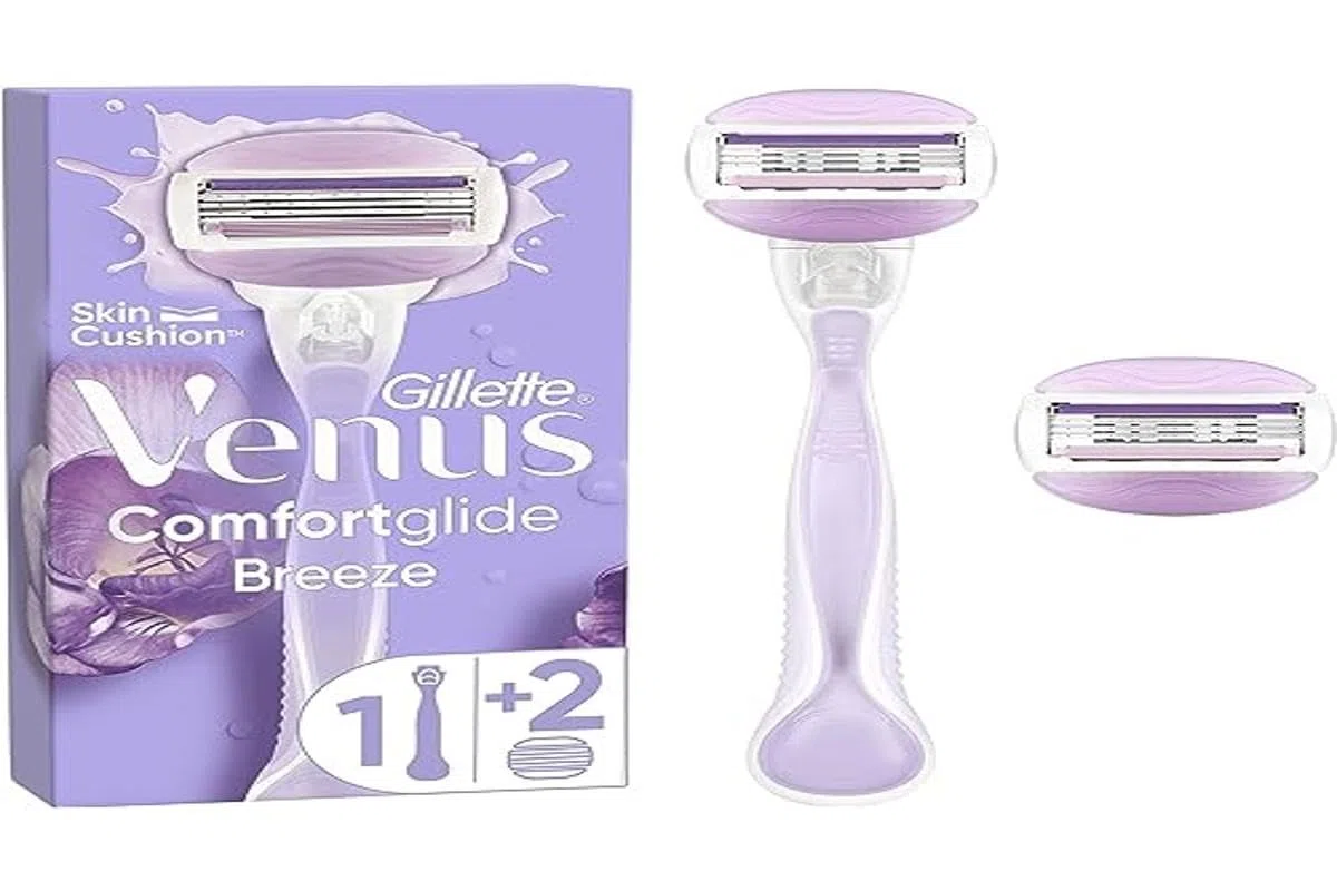Gillette Venus Comfortglide Breeze Rasoio, 1 Manica, 2 Ricariche Lame, 3 Lame, Rasatura Morbida