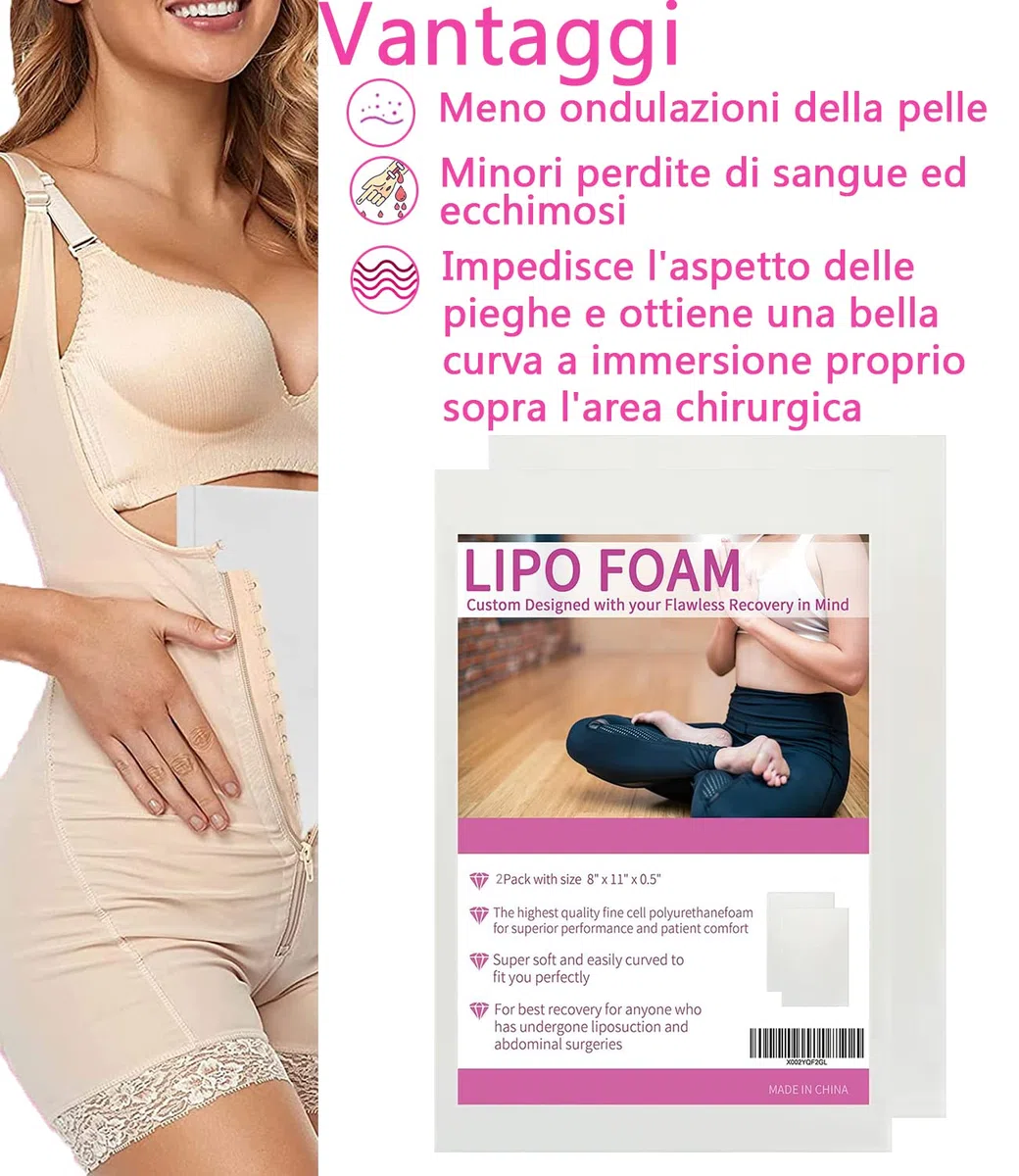 2 Confezione Schiuma Lipo 20 * 28 * 1,3cm Foglio di schiuma per la chirurgia della liposuzione per aiutare con la liposuzione post-chirurgica