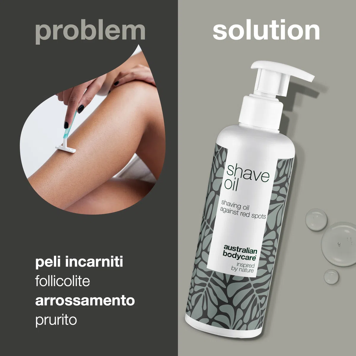 Olio depilatorio per tutto il corpo (250 ml), previene irritazioni, arrossamenti e brufoletti, pelle liscia e morbida (etichetta in lingua italiana non garantita) - Australian Bodycare