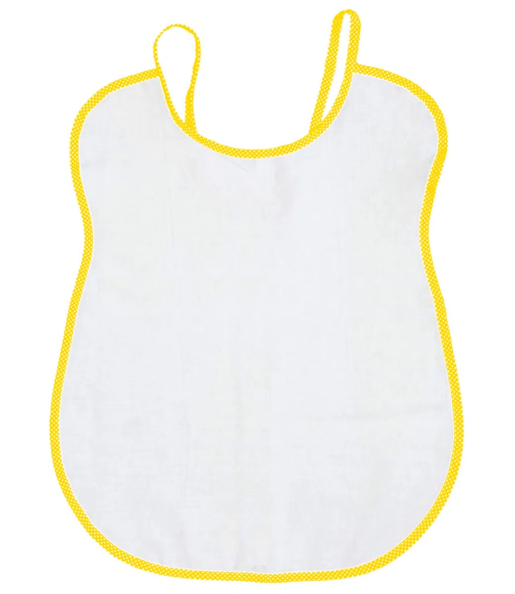 SET 3 pezzi Bavaglione/Bavaglino per Adulti,Anziani, non stampato, per protezione abiti, cotone 100%, MADE IN ITALY, doppio strato,jersey più spugna,dim.53x49 cm. COLORI: giallo, rosso e verde