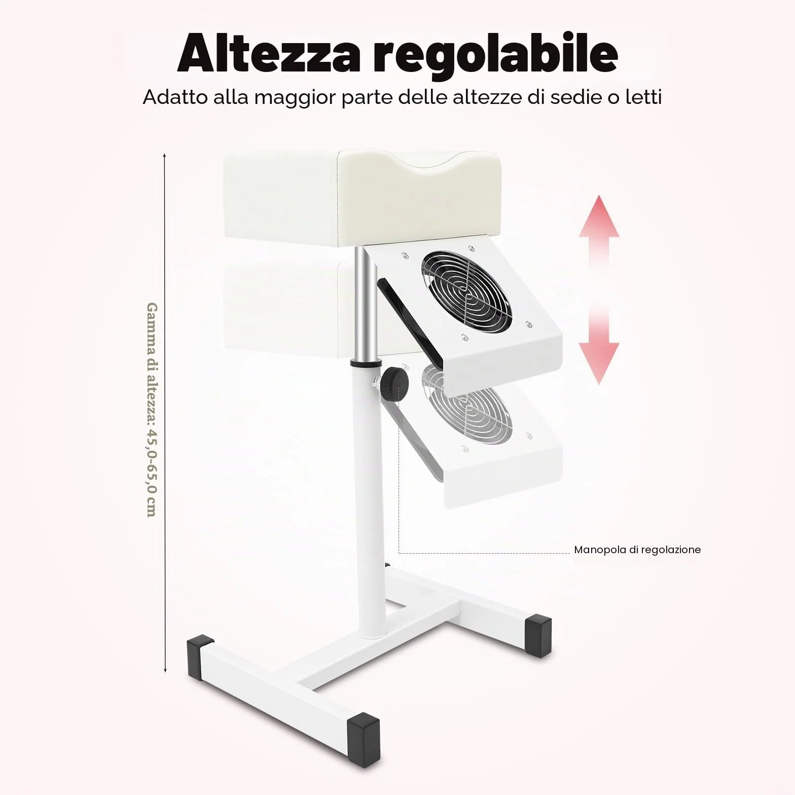 Sgabello per pedicure mobile, sedia con aspirazione, sgabello regolabile in altezza, poggiapiedi, poggiagambe per salone di bellezza