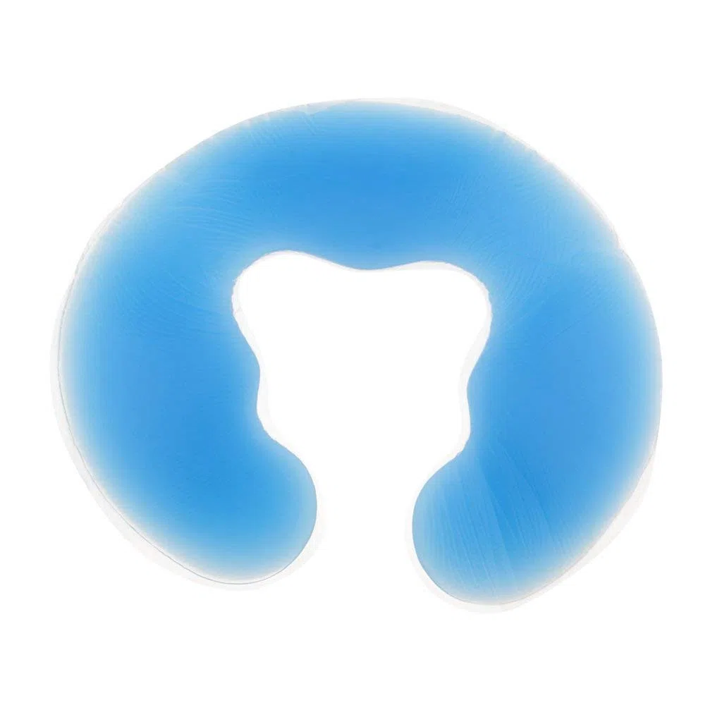 Cuscino in gel di silicone per viso, corpo, schiena, massaggi, letto, spa, bellezza, massaggio, blu, 27,5 x 25 cm