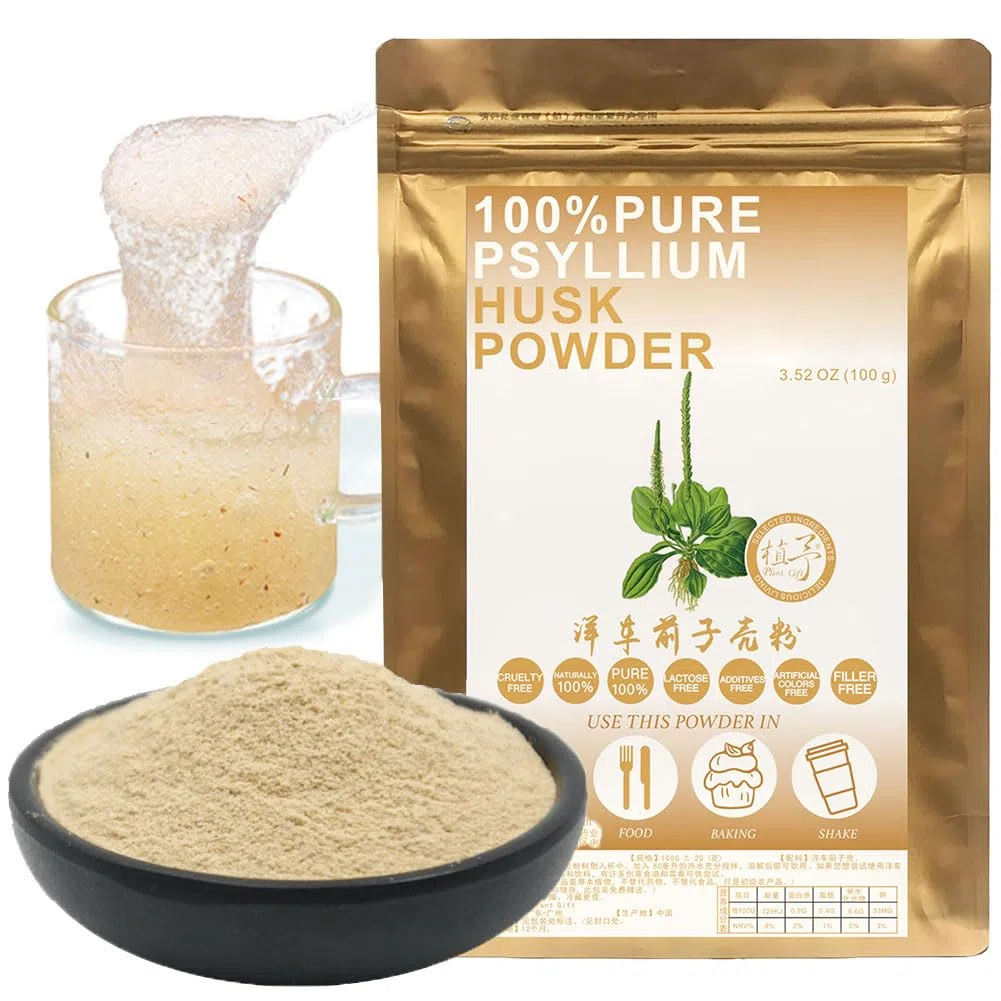 Plant Gift 100% Pure Natural Plant Psyllium Husk Powder Gomma di guar organica, keto lievito in polvere, polvere di sostituzione del pasto, fibra di psillio in polvere, fibra alimentare 100g/3.52oz