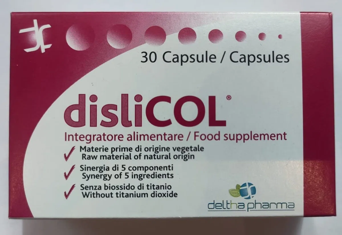 Dislicol Integratore Alimentare di Riso Rosso Fermentato (monacolina K), Policosanoli, Acido folico, Estratti di Carciofo e Poligonio (resveratrolo), utile per il controllo del colesterolo - 30 caps