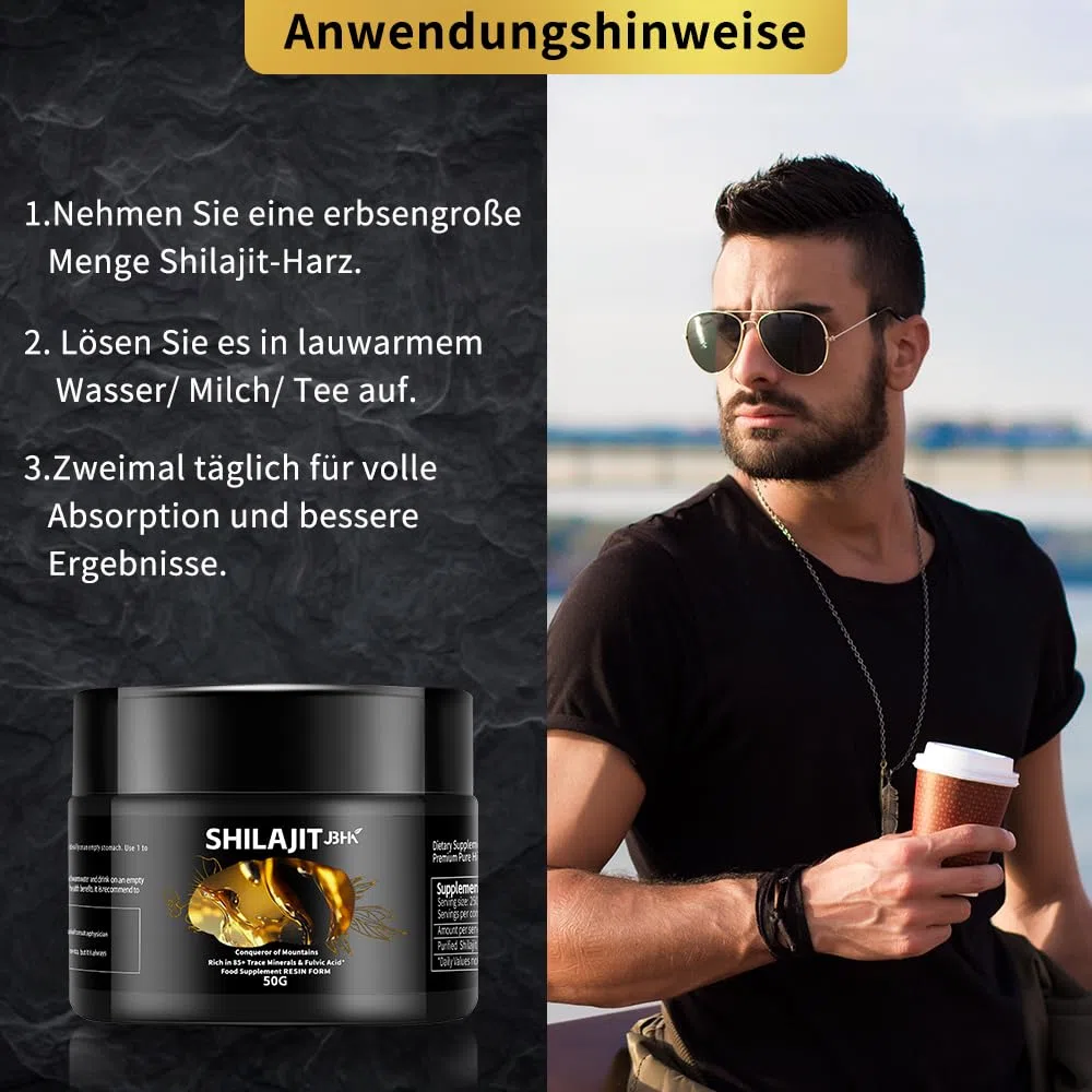 Himalaya Shilajit Originale - Resina di Shilajit biologica dell'Himalaya, ricca di oltre 85 oligoelementi e acido fulvico per concentrazione, energia e immunità, 50 grammi.