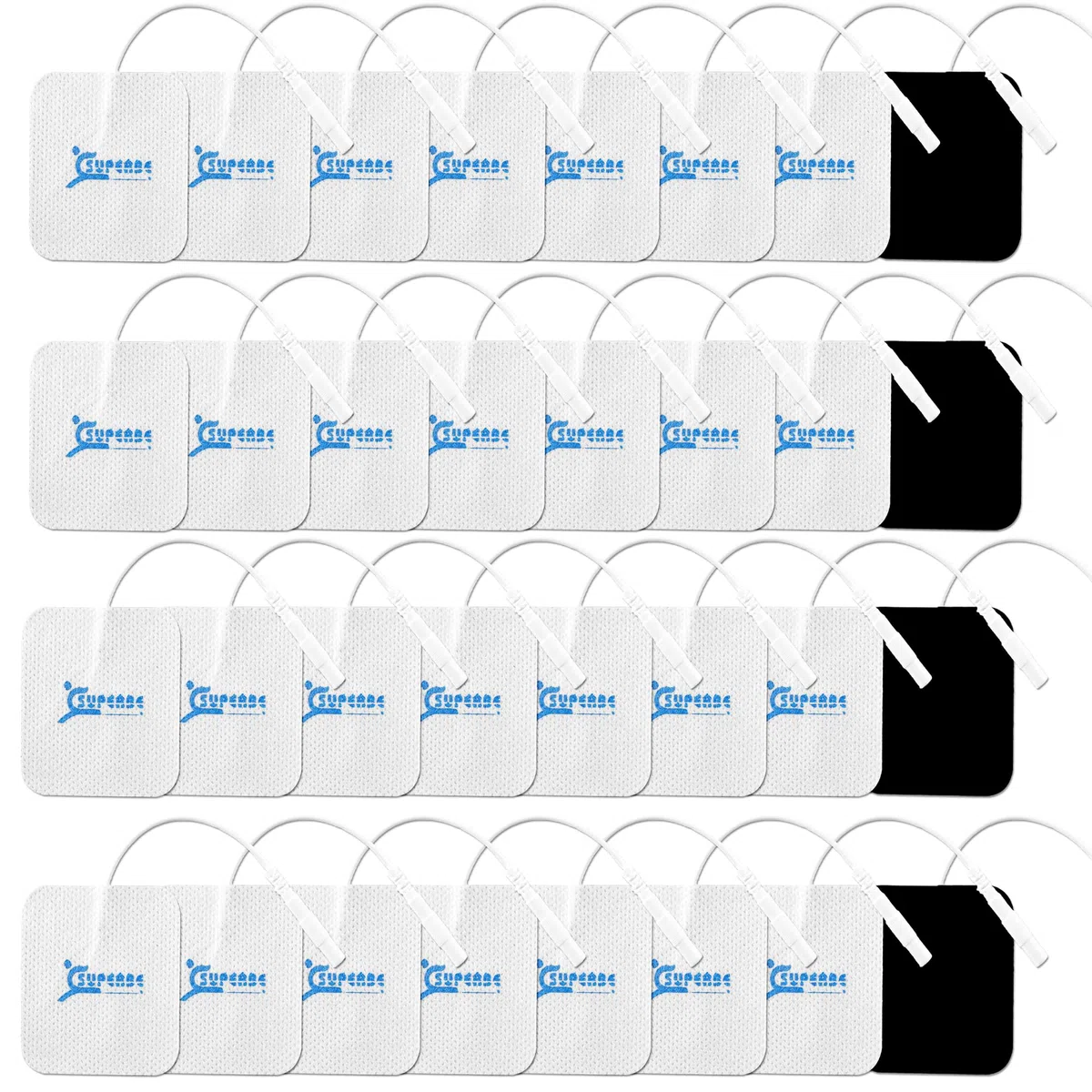 Elettrodi per Elettrostimolatore 50x50 mm 36 Pezzi, pad di ricambio autoadesivi e riutilizzabili, compatibili con dispositivi TENS/EMS, con connettore pin da 2 mm