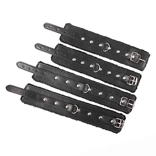 Cruz B/D/S/M Puños ajustables Correa de felpa para el muslo de cuero Kit para principiantes