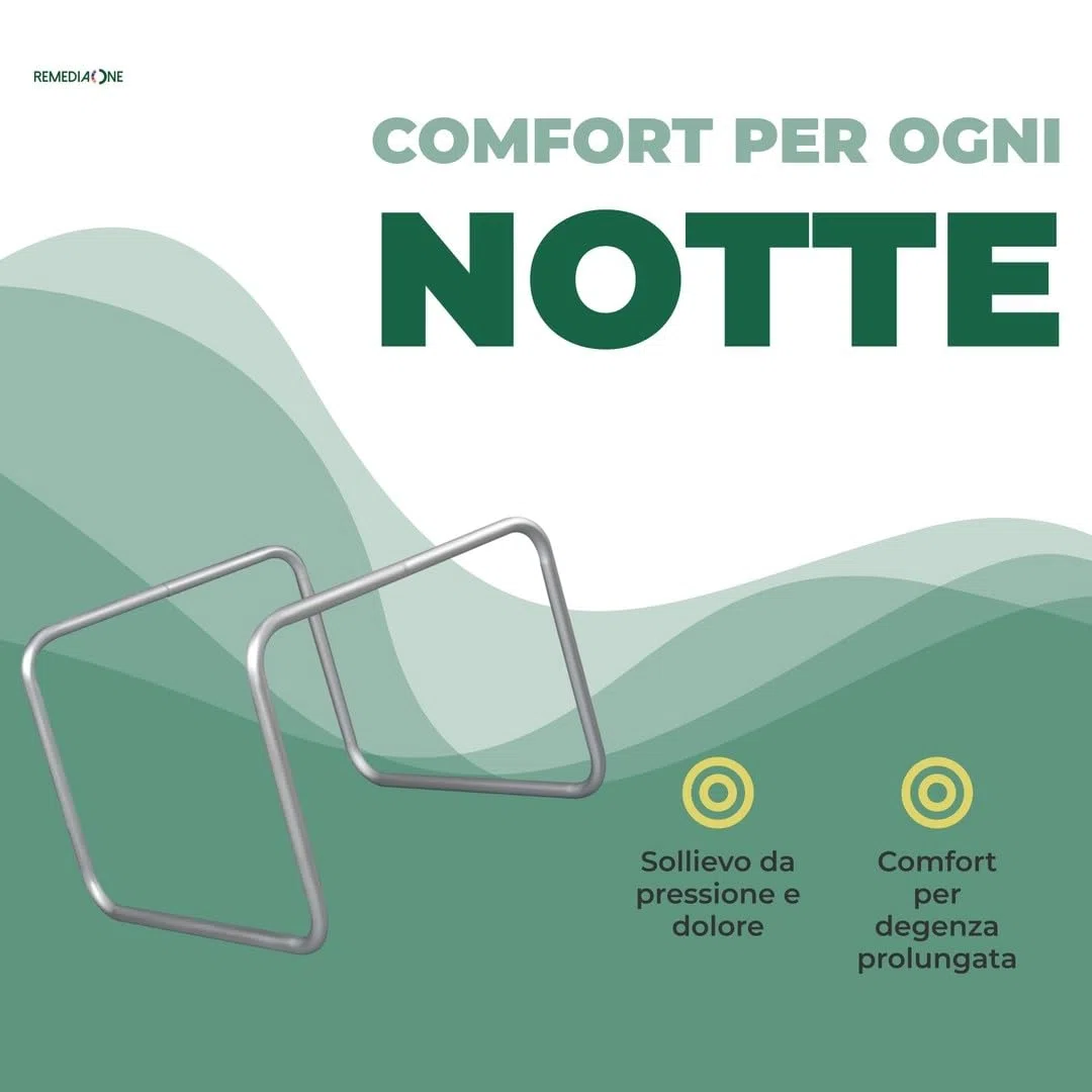 REMEDIA ONE - Alza Coperte Smontabile in Alluminio Anodizzato – Alzacoperte per Piedi Anziani e Pazienti, Solleva Coperte per Piedi – 50x52x40 cm