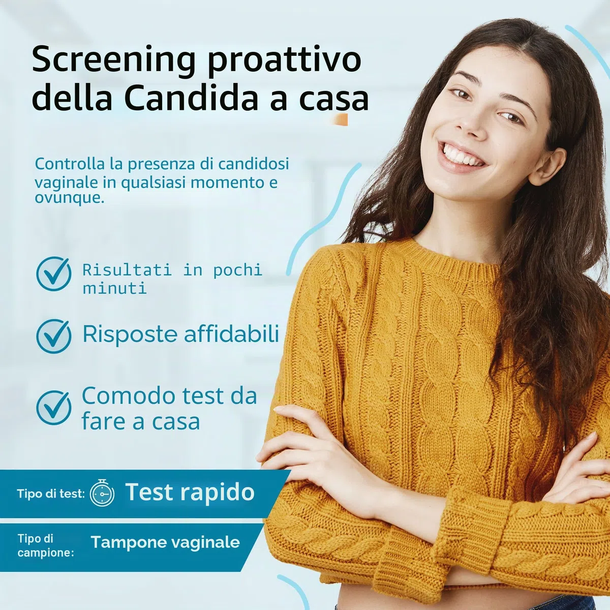 GetTested Kit per Test Candida a Casa - Kit per Test Rapido del Mughetto per Donne, Tampone Vaginale Candida Albicans Auto-Test, Risultati Rapidi e Accurati