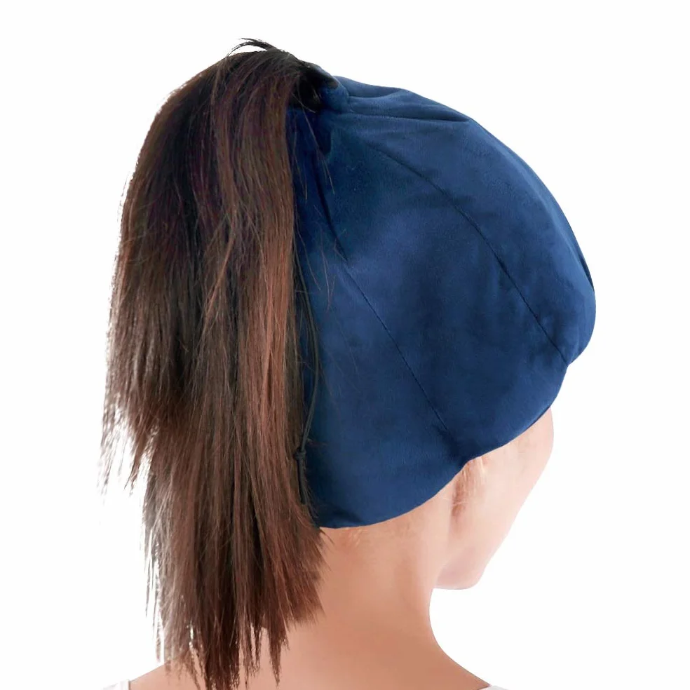 ICEHOF Cappello di raffreddamento con 8 impacco freddo gel (tessuto morbido) - per la testa fresca di chemioterapia Ice Cap emicrania mal di testa cappuccio cappello di raffreddamento