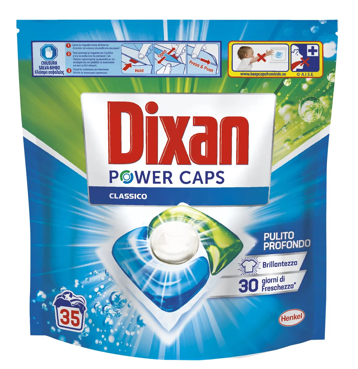 Dixan Power Caps Classico, Detersivo Lavatrice in Capsule, 5 Confezioni da 35 PZ