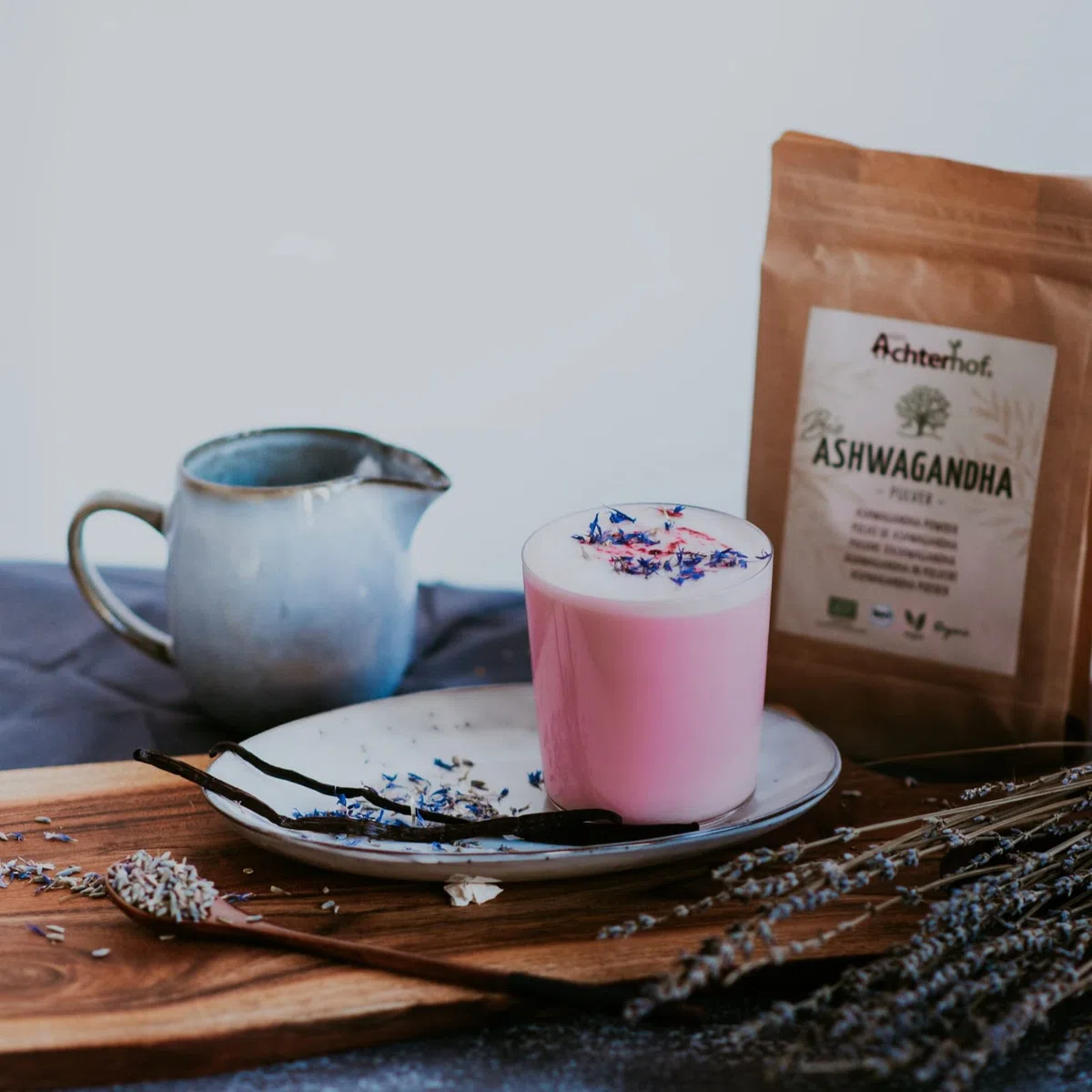 Ashwagandha in polvere BIO 500g | vera radice di ashwagandha macinata dall'India | ginseng indiano | Ayurveda | ideale da aggiungere a frullati, succhi e latte d'oro | vom Achterhof