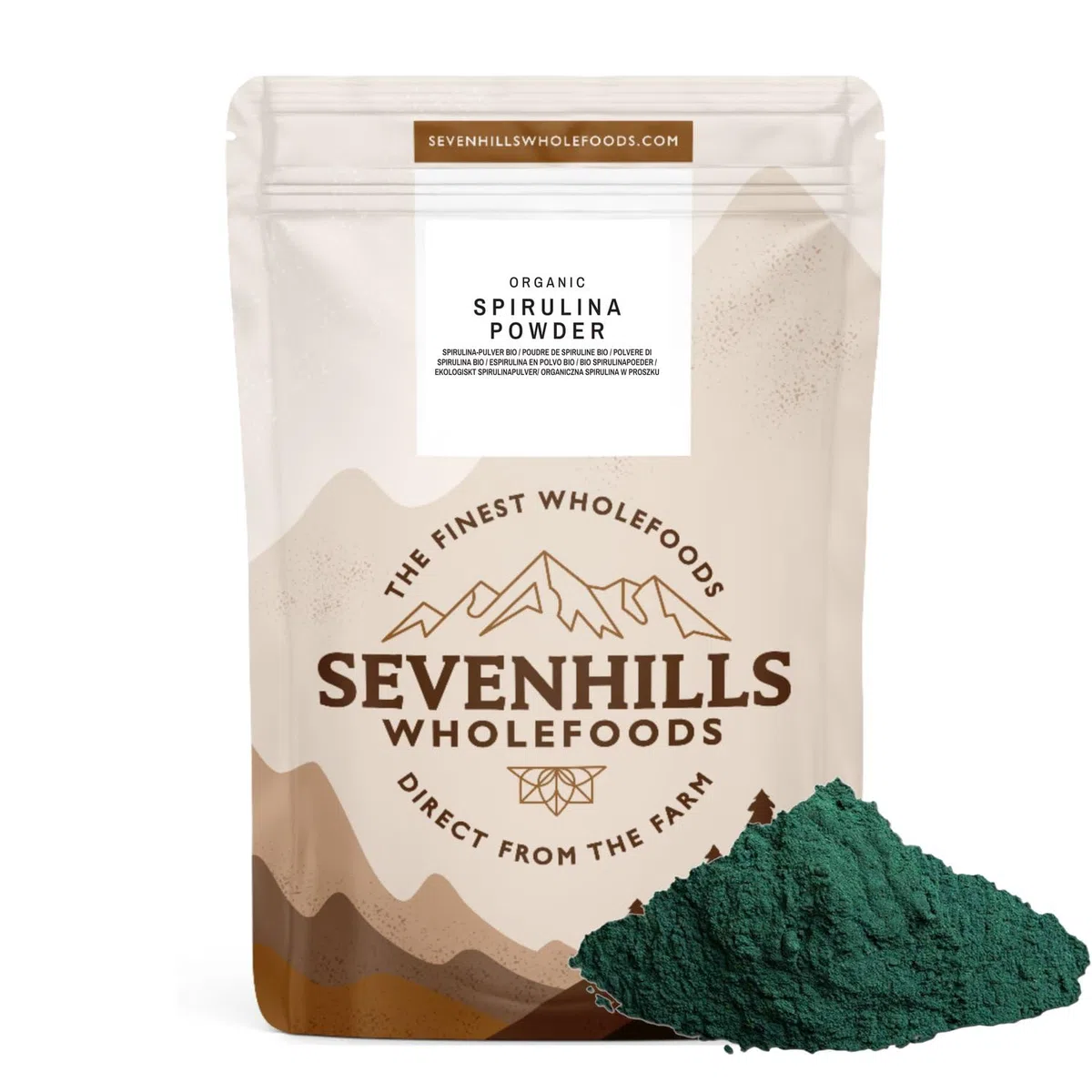 Sevenhills Wholefoods Polvere Di Spirulina Bio 500g | Ricca di nutrienti | 100% pura e naturale | Senza allergeni