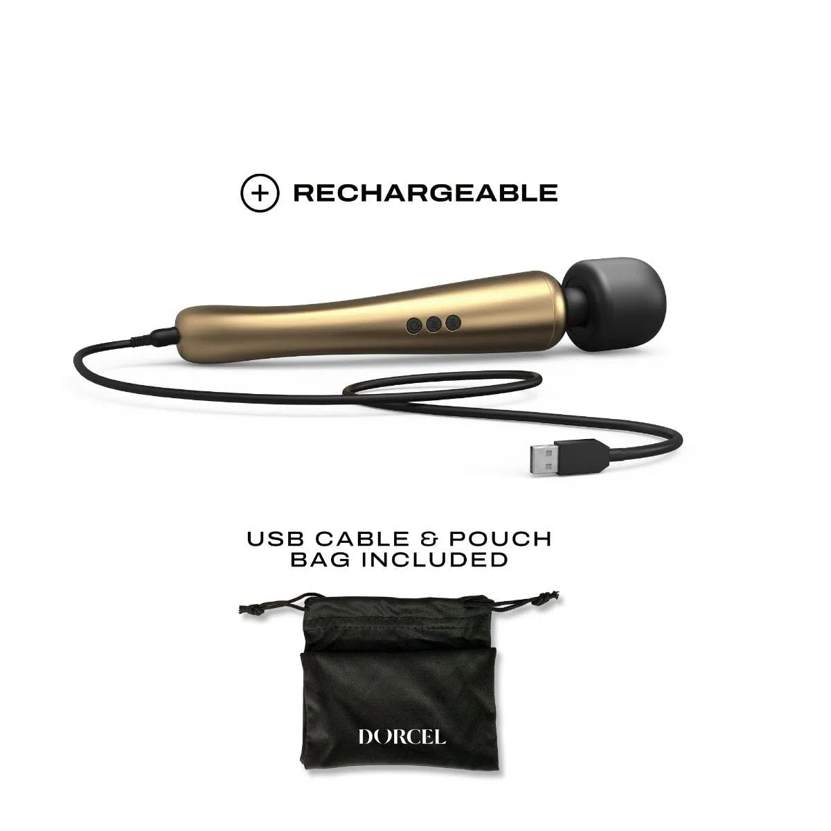 Dorcel Megawand Rechargeable - 6071786 Vibratore Or Ø 5,5 x 29,5 cm