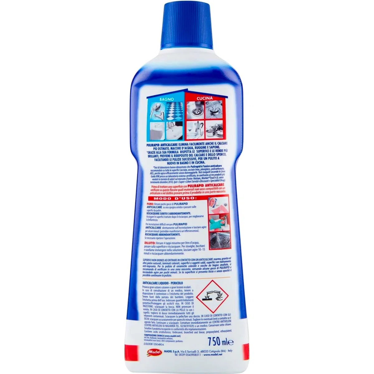 Detergente anticalcare igienizzante per bagno e cucina – formula concentrata – 750ml kit con Spugna Brandizzata SPESA & RISPARMIO Inclusa – Variazioni 4/8/12 Pezzi (4)