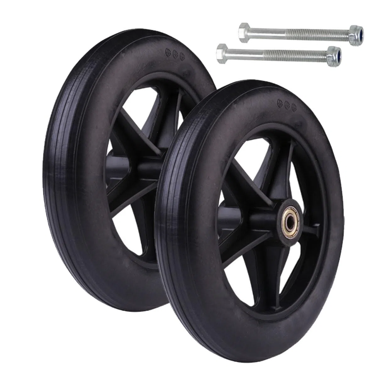 2 Pezzi Sedia a rotelle Ruota Anteriore 14/15/17/20/19cm Ruote di Ricambio Manuale Sedia a rotelle Sedia a rotelle Pezzi di Ricambio Nere Ruote Anteriori Antiscivolo(8in/20cm)