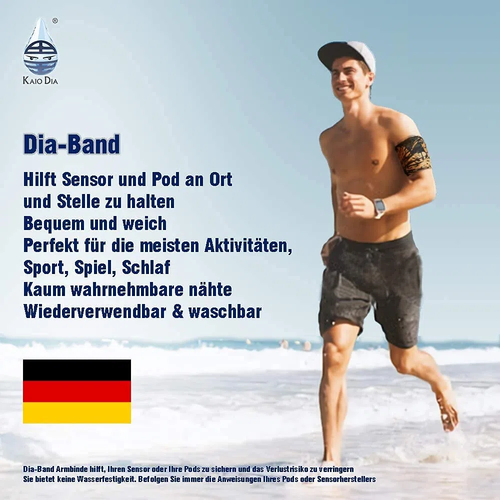Dia-Band fascia protettiva per sensore di glucosio Freestyle Libre, Medtronic, Dexcom e Omnipod | Fascia in tessuto confortevole per diabetici.