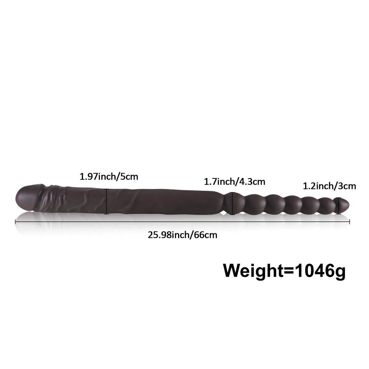 Dildo Doppio Lungo Enorme 66 cm, Pene Realistico e Perline Dildo Flessibile Doppia Faccia per Stimolatore Anale Vaginale, Dildos Giganti Spessi Silicone, Giocattoli Sessuali per Coppie Lesbiche
