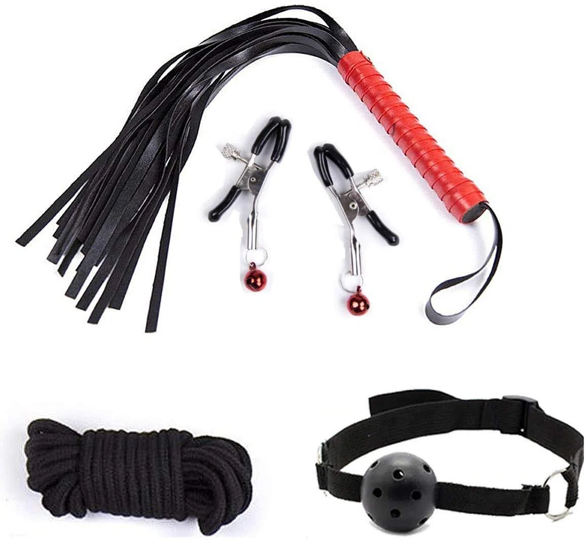Set bondage 18 pezzi, perfetto per i principianti e gli esperti, manette e maschera per gli occhi, sex toy per le coppie, amanti del sesso, Set schiavitù, nero e rosso
