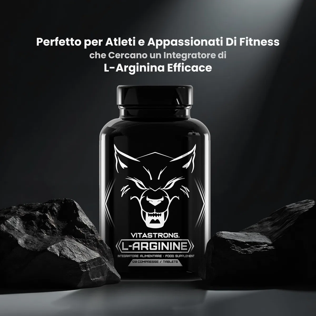 Arginina 4500mg + Vitamina B6 Vitastrong, 120 Compresse di L-Arginina HCL Alto Dosaggio Kyowa Quality, L Arginina Polvere Pura con Vit B6, Integratore Pre Workout Post Workout Senza Glutine né OGM