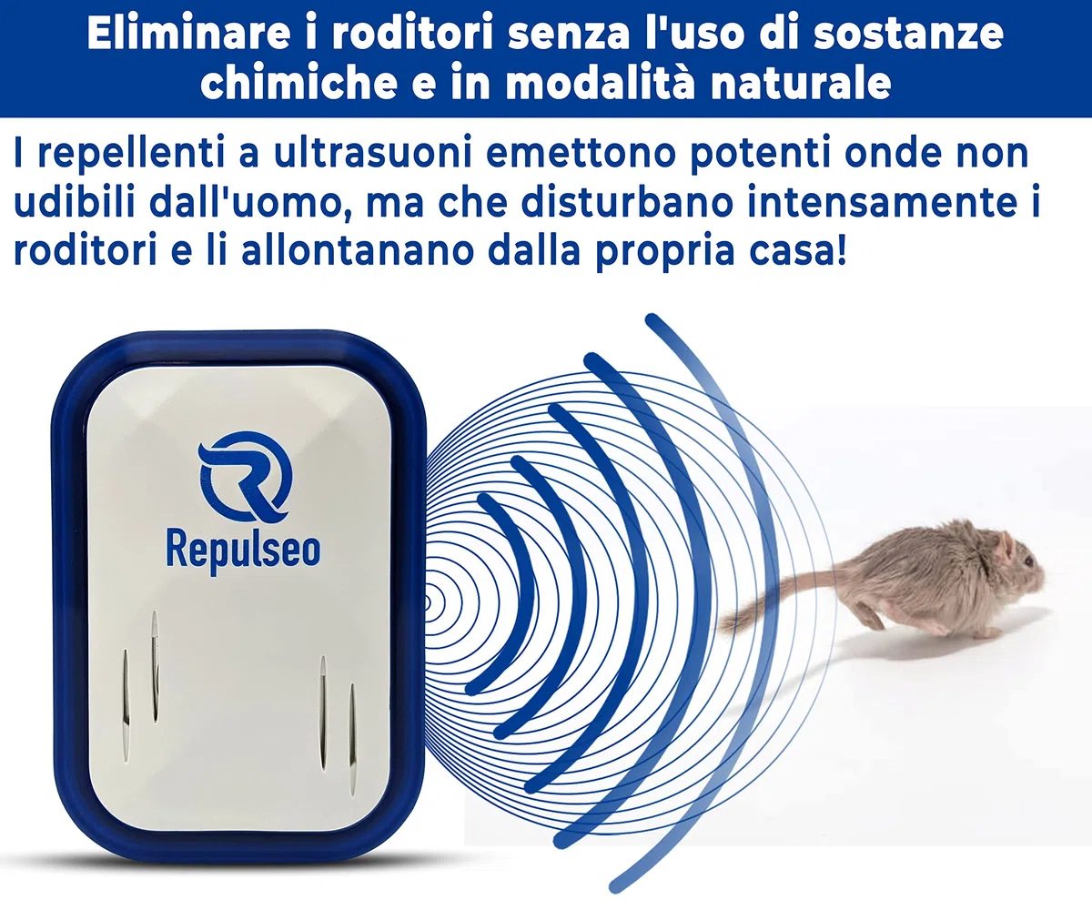 Repellente a Ultrasuoni per Topi e Ratti, Anti-Topo, Anti-Ratto, Dispositivo a Ultrasuoni anti-roditore, Alternativa efficace a Trappole e Topicida, Non tossico ed Economico, x2 [Garanzia]