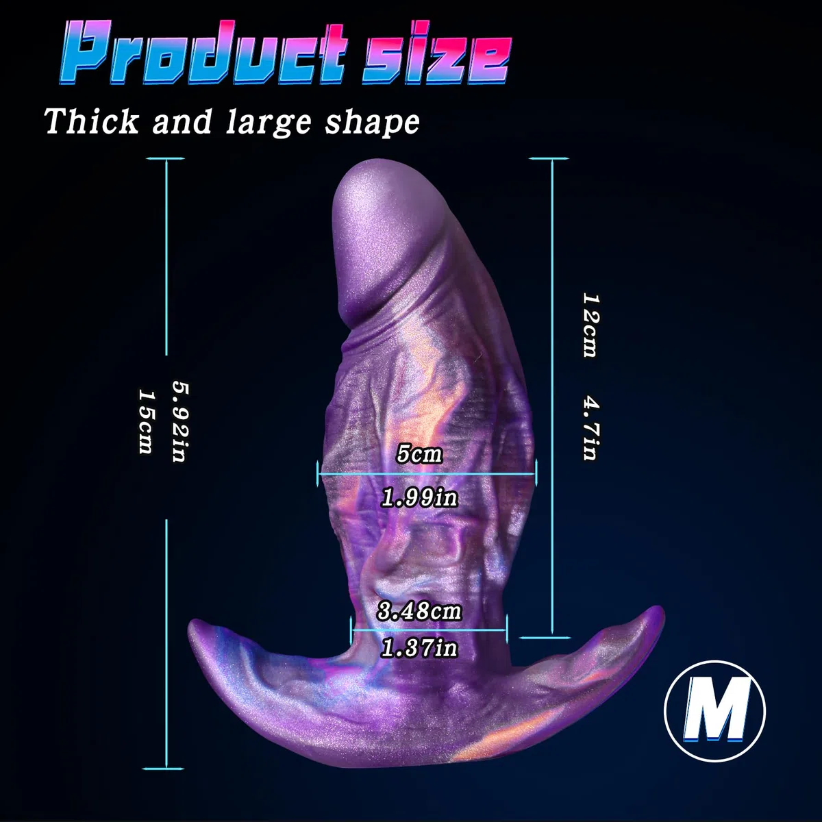 AMAZBEE Grande Plug Anale in Silicone Dilatatore Realistico Dildo per Uomo Donna Espansore Vaginale Massaggio Prostatico Sex Toy Indossabile (M,1)