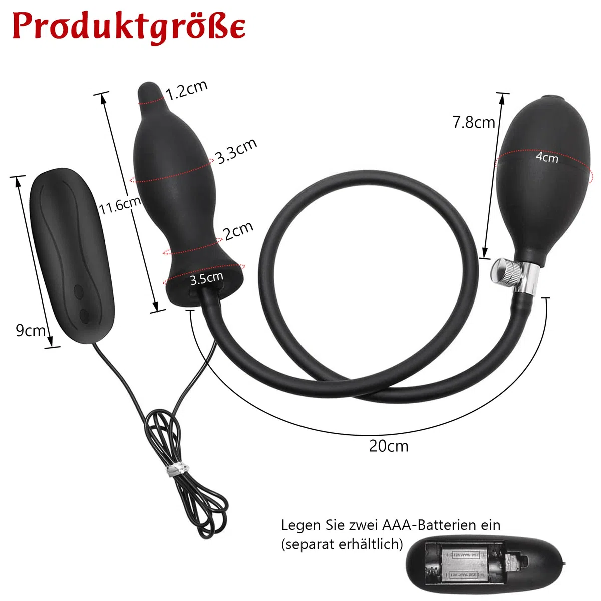 BDSMYEE Plug Anale Gonfiabile Dilatatore Anale Vibrante con 10 Frequenze di Vibrazione, Plug Anale in Silicone Massaggio Prostatico Giocattoli Sessuali Anali