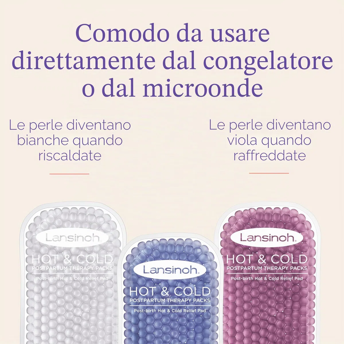 Lansinoh Cold & Warm Assorbenti di sollievo post-parto – Assorbenti refrigeranti post-parto riutilizzabili per microonde nel congelatore Recupero di elementi essenziali dopo il parto