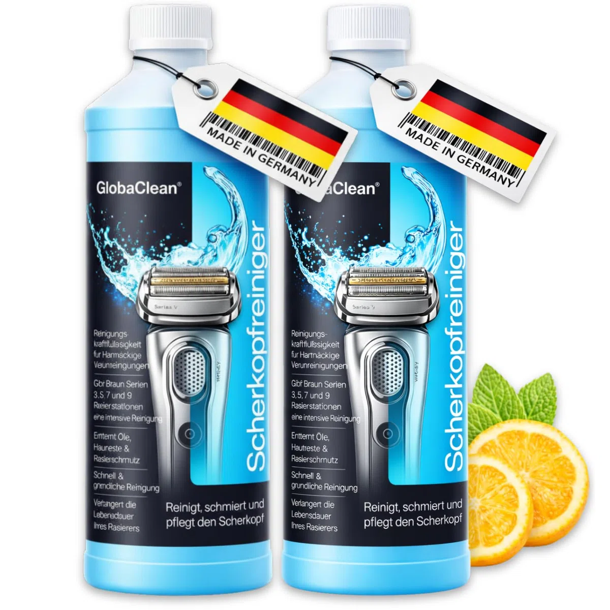 detergente per testine di rasatura, 2 flaconi da 1 l, adatto per la ricarica di Braun Clean & Renew Synchro Activator & Pulsonic Series 3/5/7/9