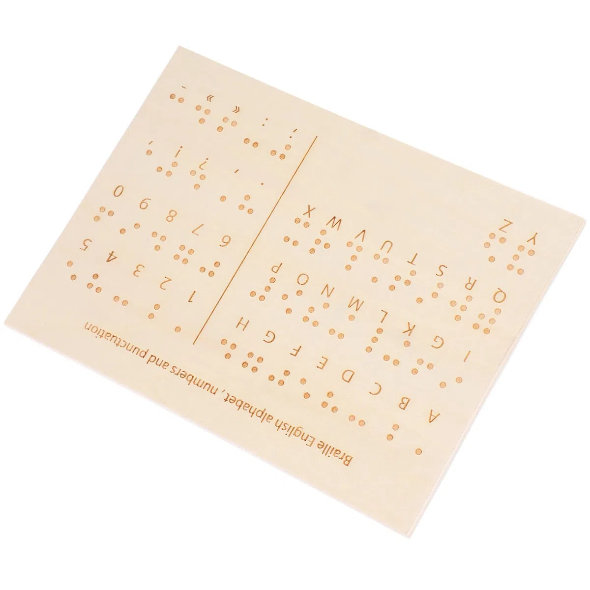 EXCEART Tavola Braille in Legno Beige per Decodifica e Scrittura, Design Leggero e Funzionale, Strumento Didattico per Apprendimento Braille per Non Vedenti