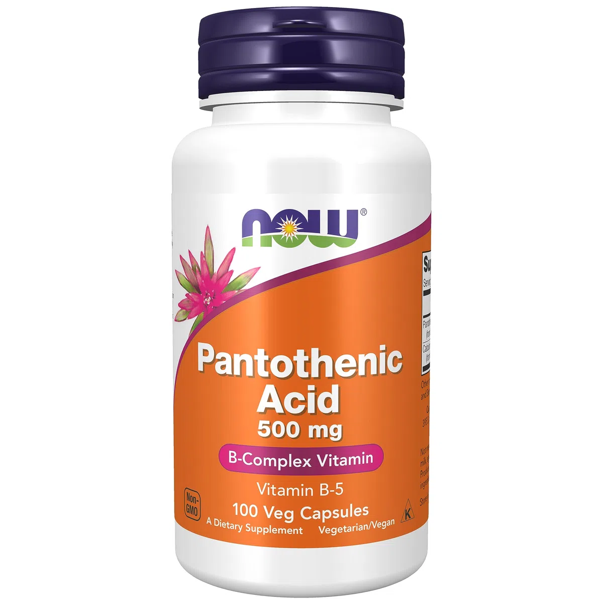 Now Foods, Pantothenic Acid (Acido Pantotenico), 500 mg, 100 Capsule vegan, Testato in Laboratorio, Vitamina B5, Dose Elevata, Senza Glutine, Senza Soia, Vegetariano