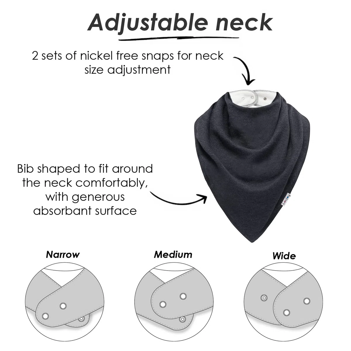 Lovjoy Bavaglini Bandana Extra Large/per adolescenti, adulti e anziani/Super assorbenti/Multiuso